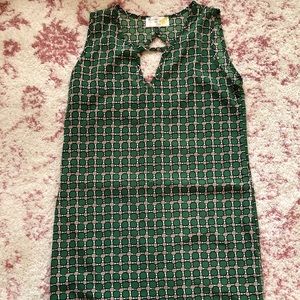 Tan and green sleeveless dress from Francesca’s